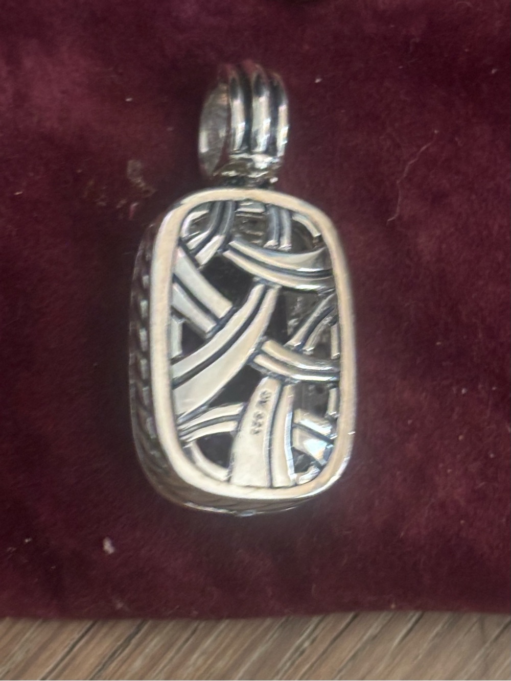 David Yurman On Point Amethyst Diamond Pendant Enhancer Sterling Silver 925 - Picture 9 of 10